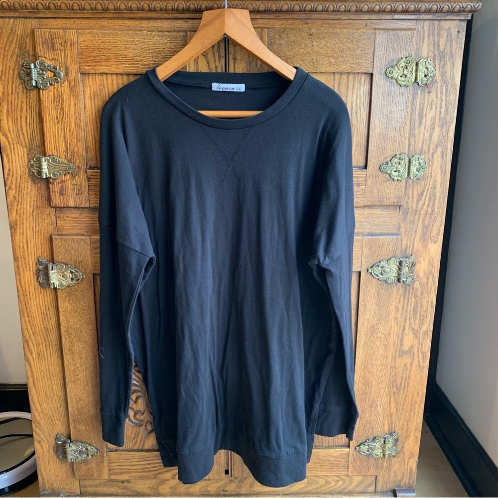 Levaca long sleeve drop shoulder tee sz XXL